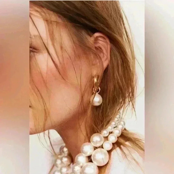 🔥🔥Zara Pearly bead hoop earring - Picture 5 of 9